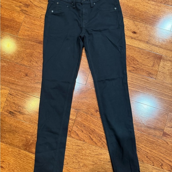 Rag & Bone Mid Rise Soft Twill Skinny Legging Jeans Black Plush Sz 27 - Picture 2 of 4